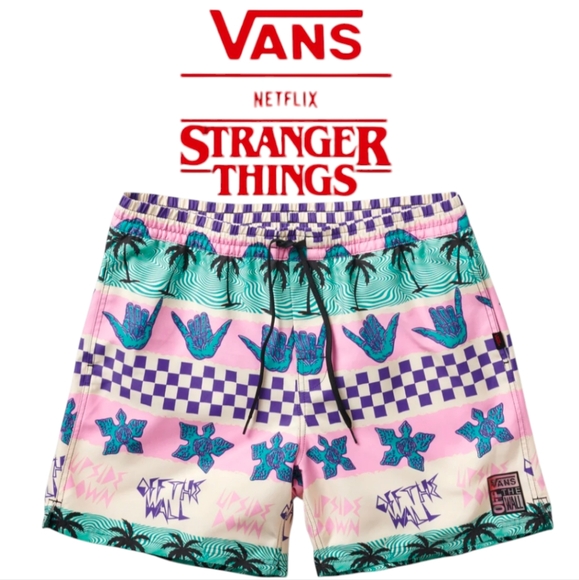 Vans Other - Vans Stranger Things Upside Down Men Medium Colorful 80s Boardshorts 022025